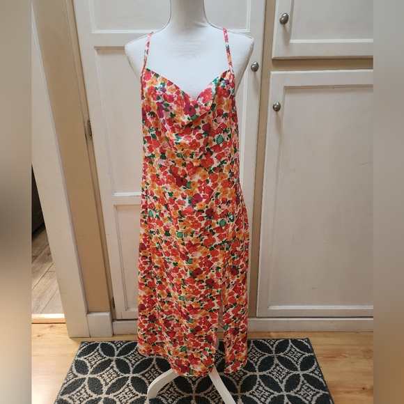 SHEIN Women's Floral Print Split Thigh Cami Dress 💐 NWOT - Picture 7 of 16